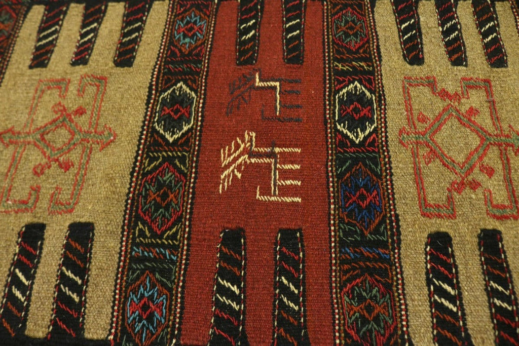 Charcoal Tribal 3X6 Sumak Herati Oriental Rug