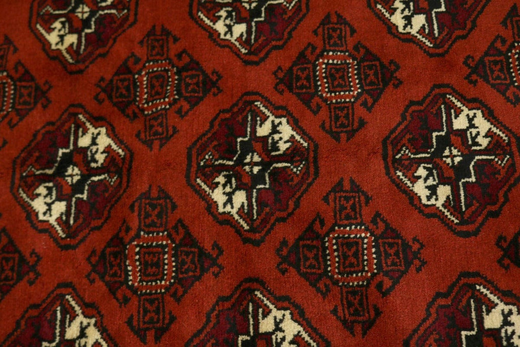 Scarlet Red Tribal 4X6 Turkoman Persian Rug