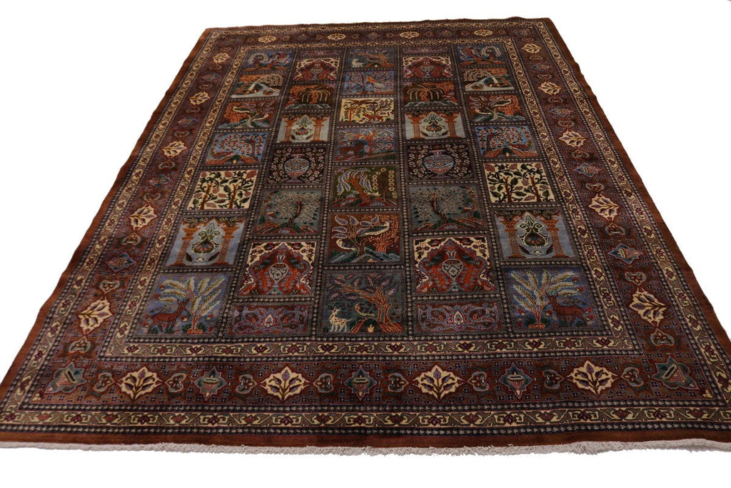 Vintage Brown Traditional 10X13'5 Kashmar Persian Rug