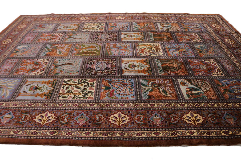 Vintage Brown Traditional 10X13'5 Kashmar Persian Rug