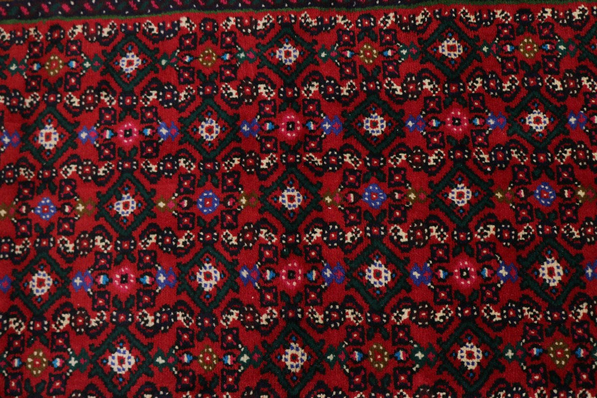 Red Tribal Palatial 3X33 Hamedan Persian Runner Rug