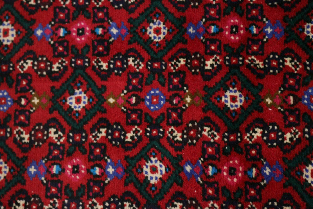 Red Tribal Palatial 3X33 Hamedan Persian Runner Rug