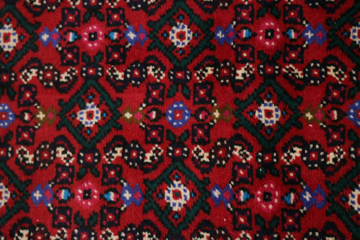 Red Tribal Palatial 3X33 Hamedan Persian Runner Rug