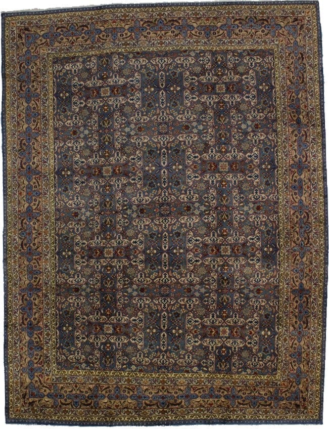 Vintage Blue Classic 10X13 Kashmar Persian Rug