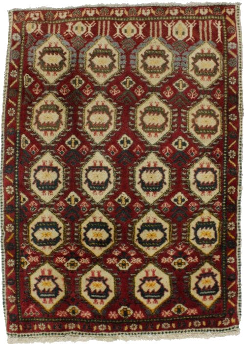 Vintage Red Tribal 2X3 Sirjan Persian Rug