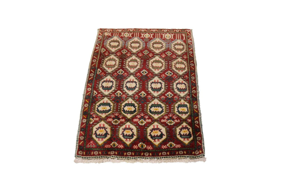 Vintage Red Tribal 2X3 Sirjan Persian Rug