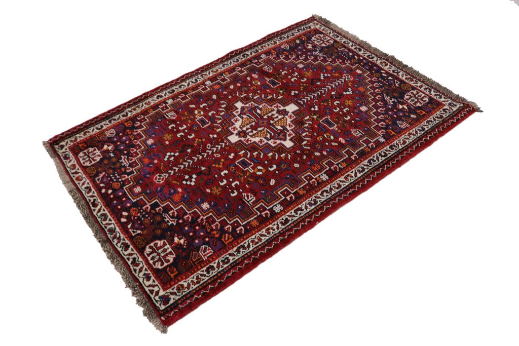 Red Tribal 4X5 Shiraz Persian Rug