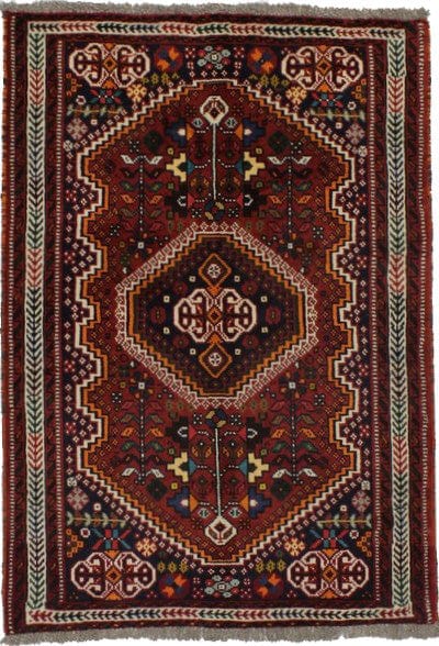 Red Tribal 3'5X5'3 Shiraz Persian Rug