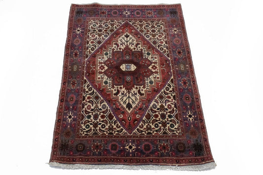 Vintage Floral Geometric 3X5 Bidjar Persian Rug