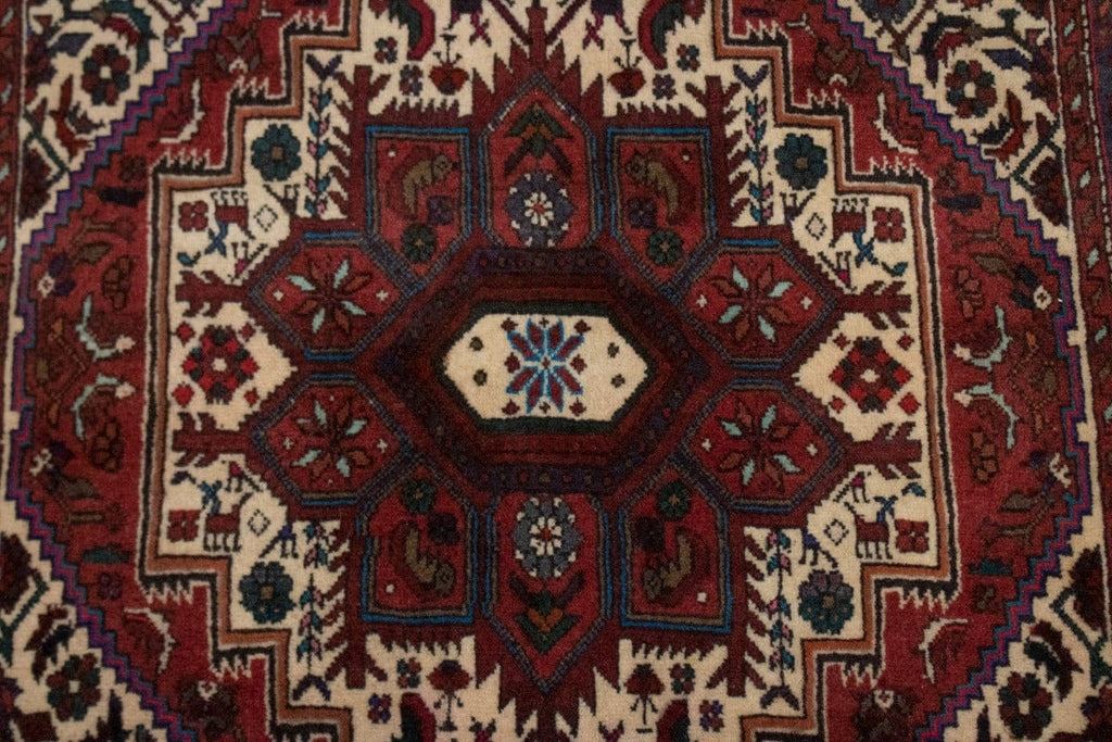 Vintage Floral Geometric 3X5 Bidjar Persian Rug