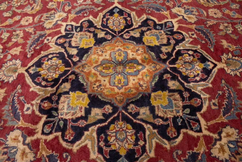 Vintage Red Traditional 6'5X9'6 Mashad Persian Rug