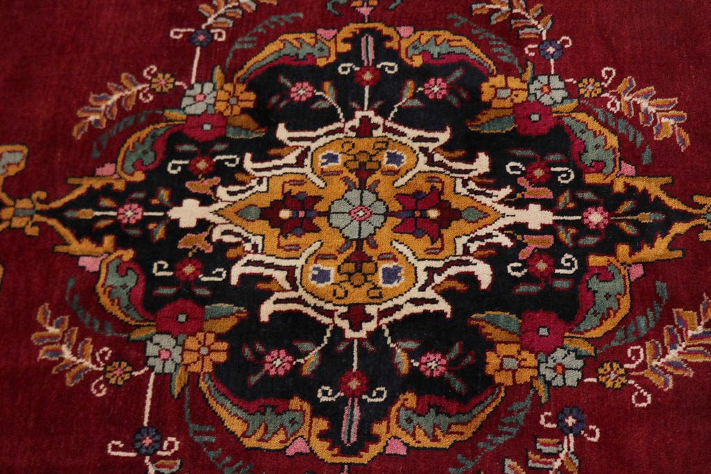 Vintage Dark Red Traditional 6X10 Tabriz Persian Rug