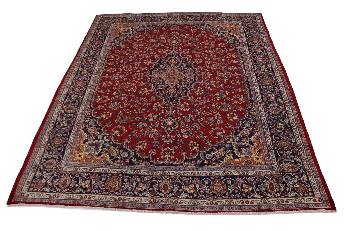 Vintage Red Traditional 10X13 Mashad Persian Rug