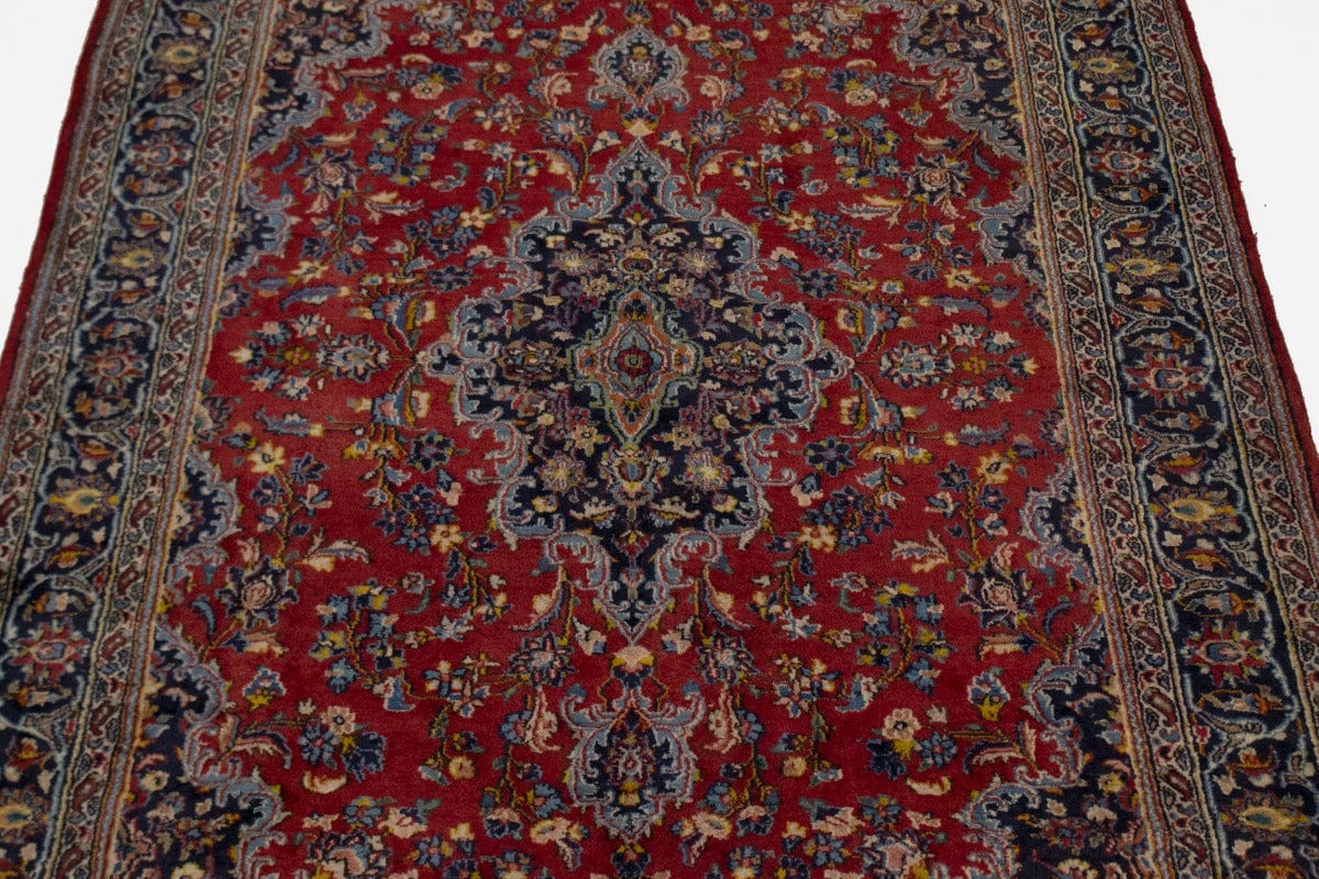 Vintage Red Traditional 6X10 Mashad Persian Rug