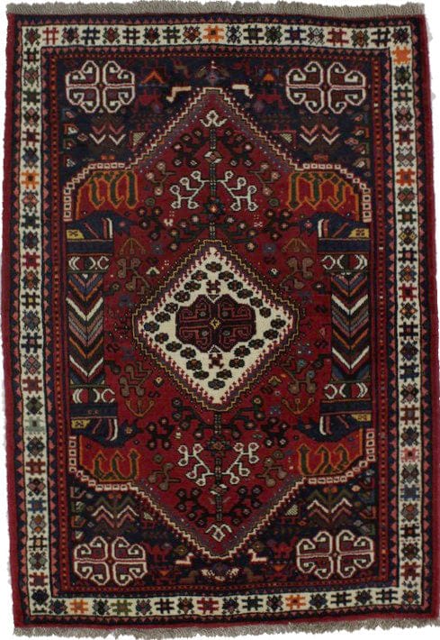 Red Tribal 3'5X5 Shiraz Persian Rug