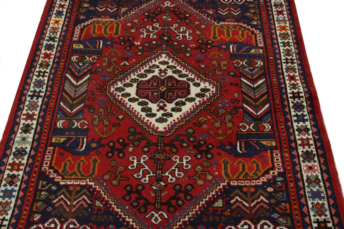 Red Tribal 3'5X5 Shiraz Persian Rug