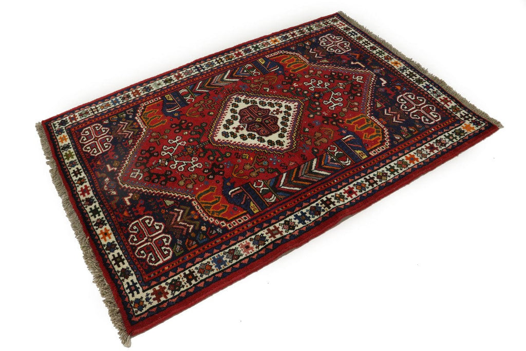 Red Tribal 3'5X5 Shiraz Persian Rug