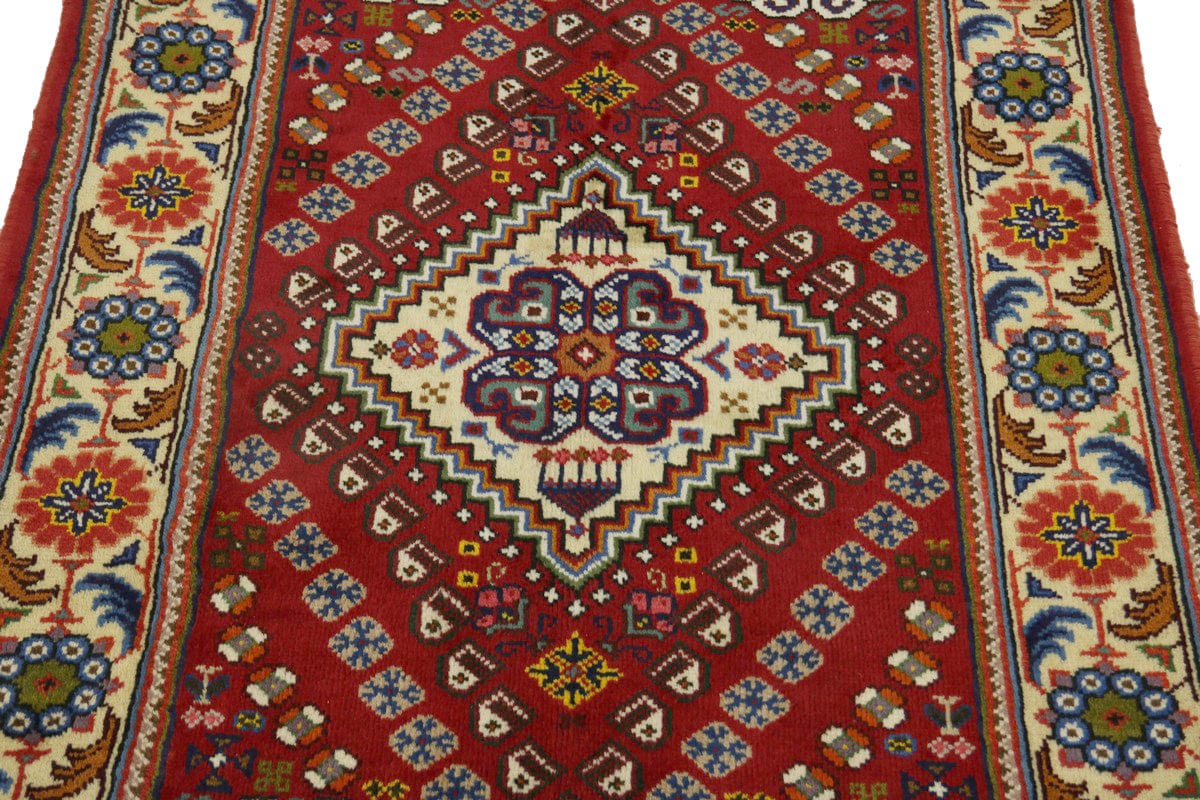 Red Tribal 4X5 Shiraz Persian Rug