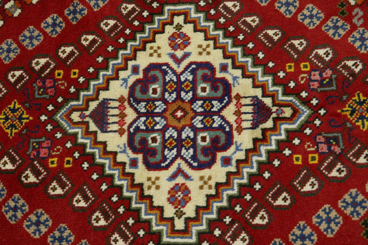 Red Tribal 4X5 Shiraz Persian Rug