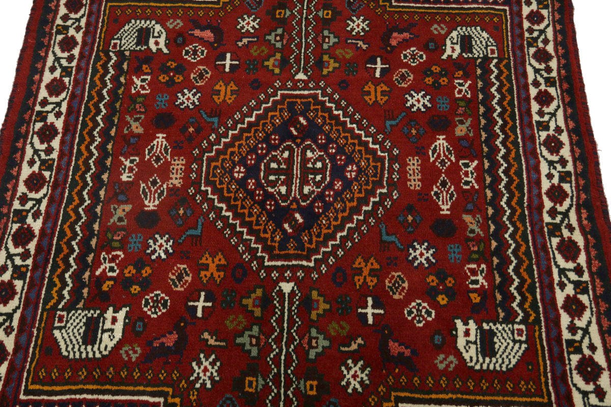 Red Tribal 3X5 Shiraz Persian Rug