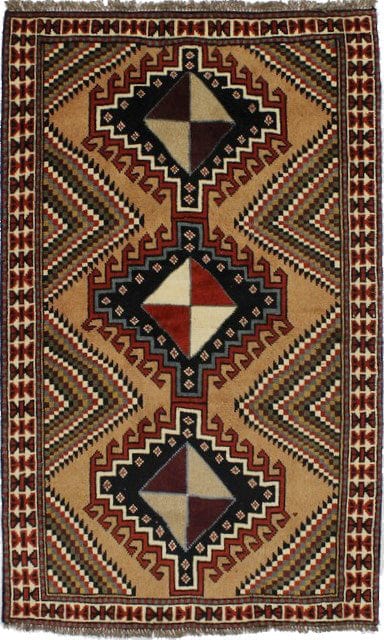 Khaki Tribal 4X7 Ghoochan Persian Rug
