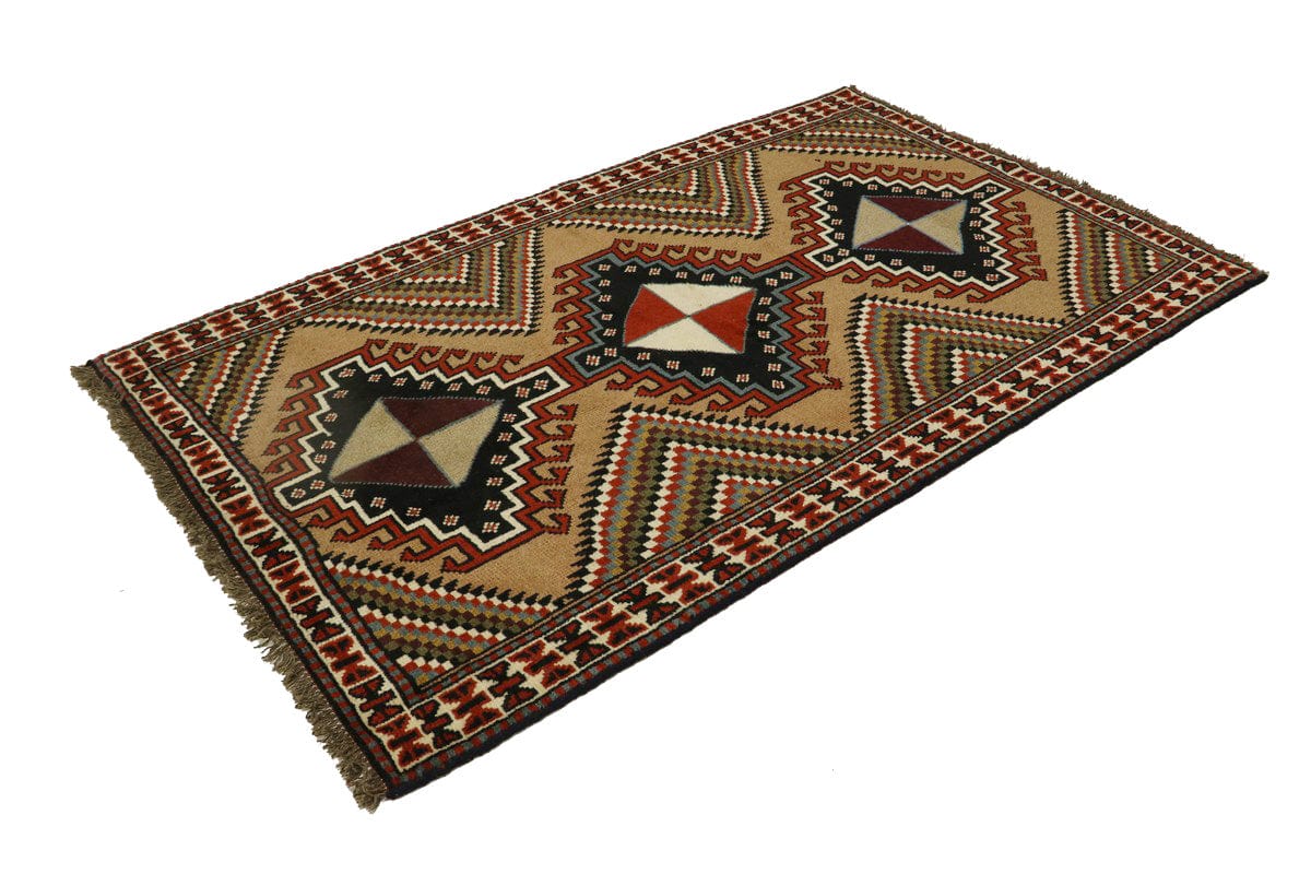 Khaki Tribal 4X7 Ghoochan Persian Rug