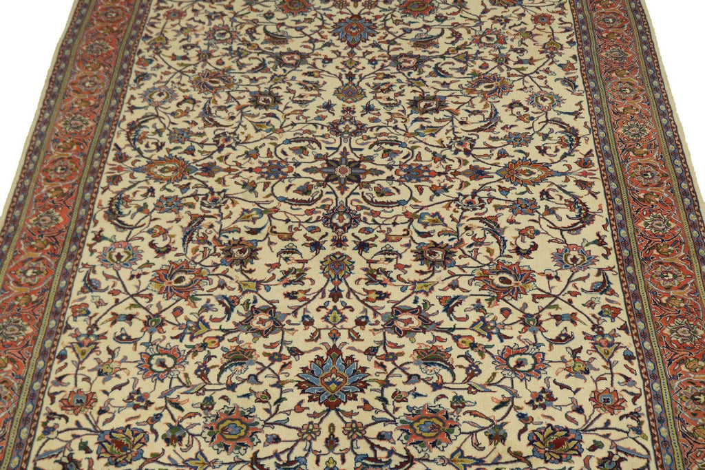 Vintage Cream Floral 8X11 Sarouk Persian Rug