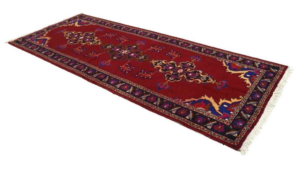 Semi Antique Red Tribal 4X10 Hamedan Persian Runner Rug