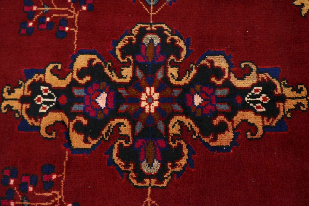 Semi Antique Red Tribal 4X10 Hamedan Persian Runner Rug