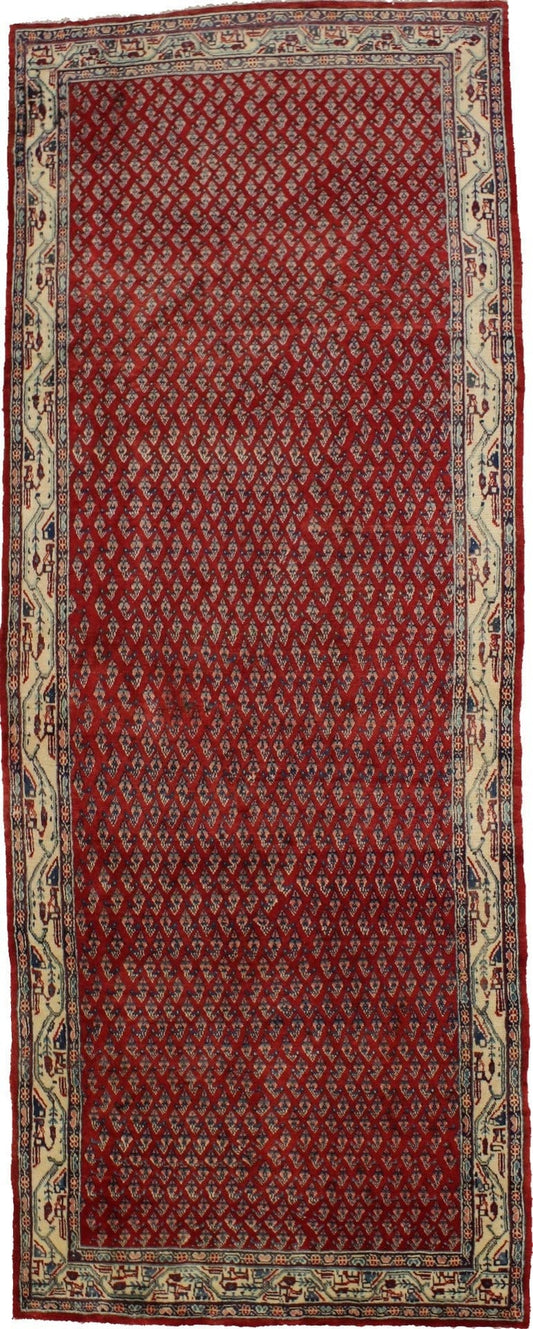 Vintage Red Tribal 4X11 Botemir Persian Runner Rug