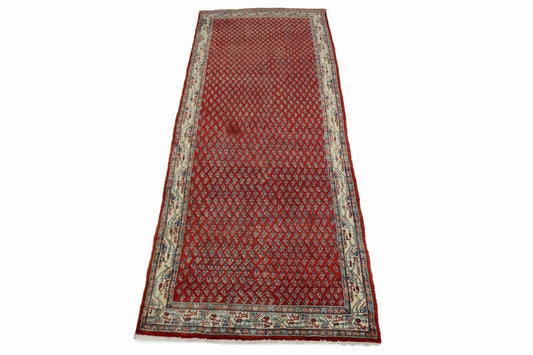 Vintage Red Tribal 4X11 Botemir Persian Runner Rug