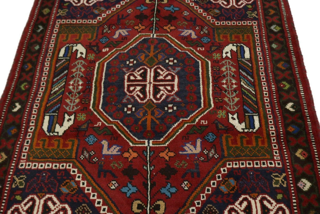 Red Tribal 4X5 Shiraz Persian Rug