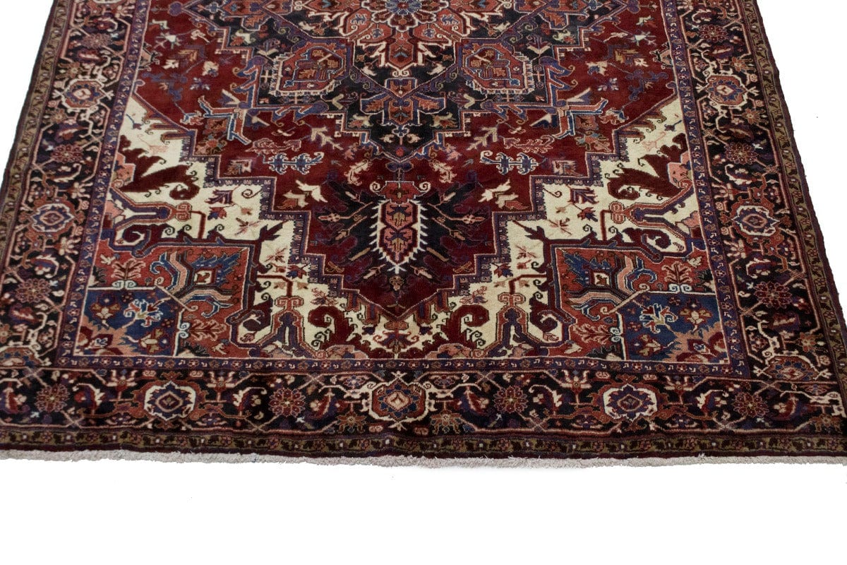 Wine Red Floral 8X11 Heriz Persian Rug