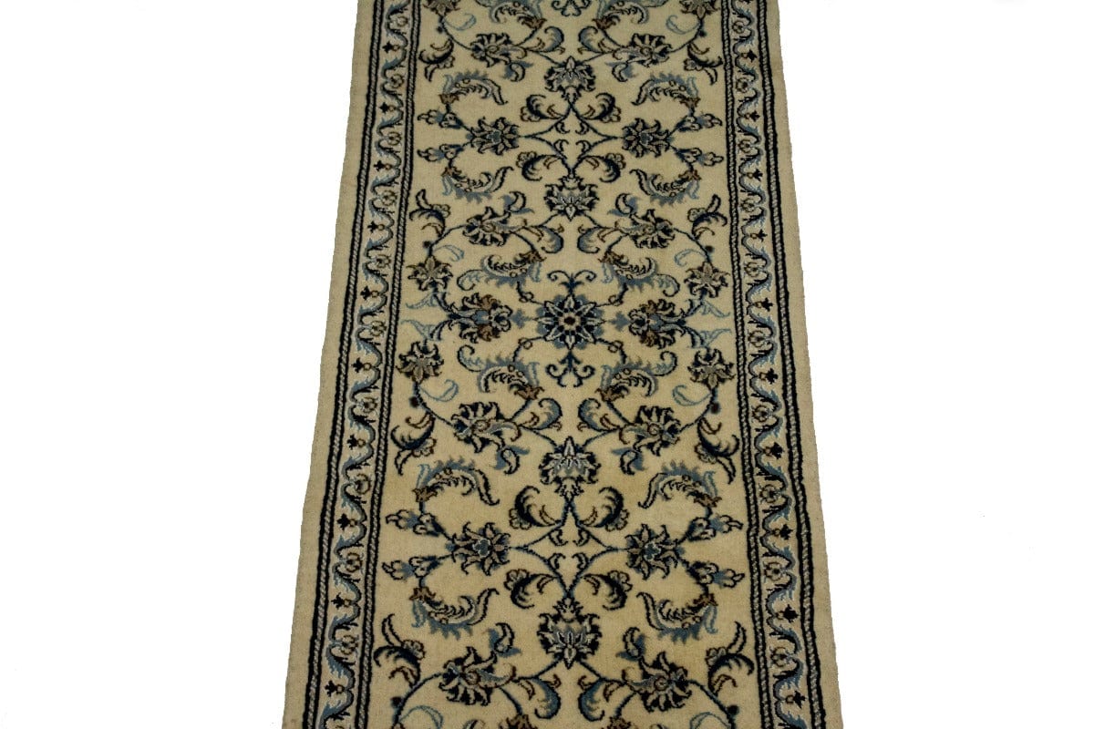 Cream Classic 3X10 Nain Kashmar Persian Runner Rug