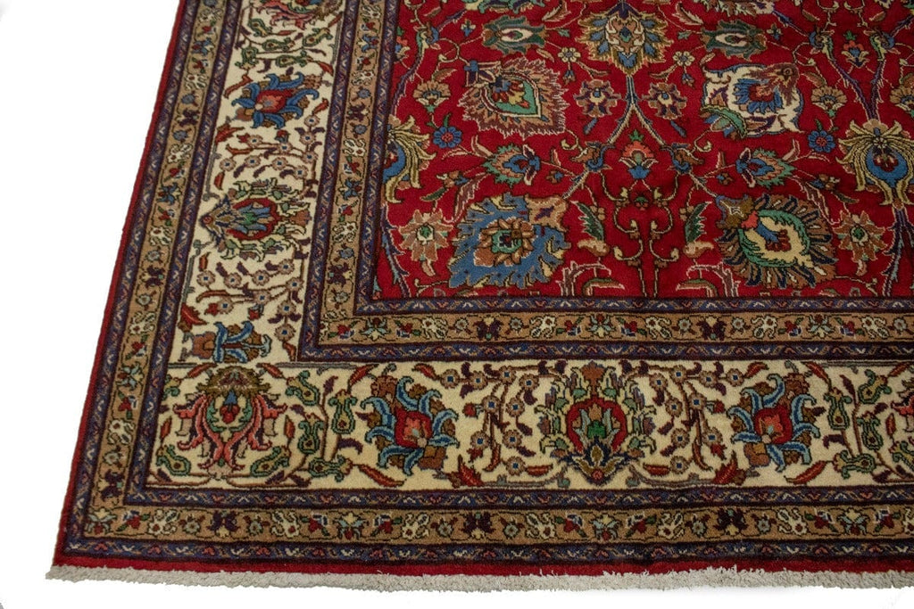 Vintage Red Traditional 10X13 Tabriz Persian Rug