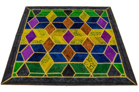 Modern Patchwork 8X8 Square Persian Rug