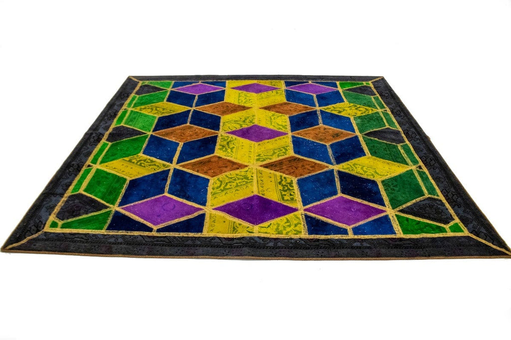 Modern Patchwork 8X8 Square Persian Rug