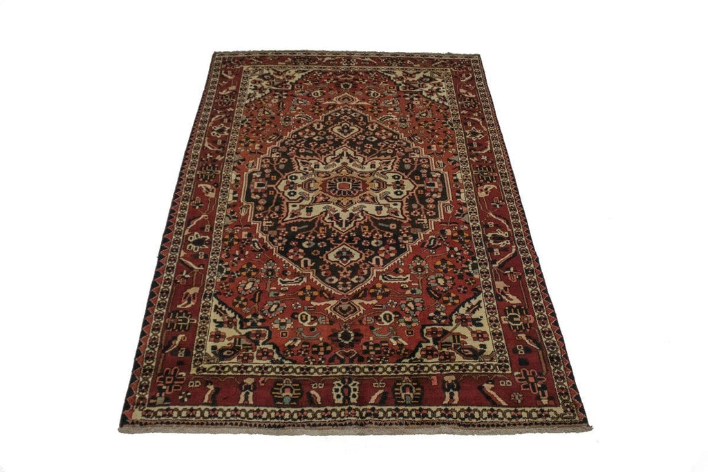 Semi Antique Rusty Red Floral 7X10 Bakhtiari Persian Rug