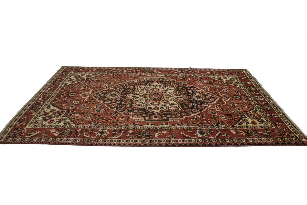 Semi Antique Rusty Red Floral 7X10 Bakhtiari Persian Rug