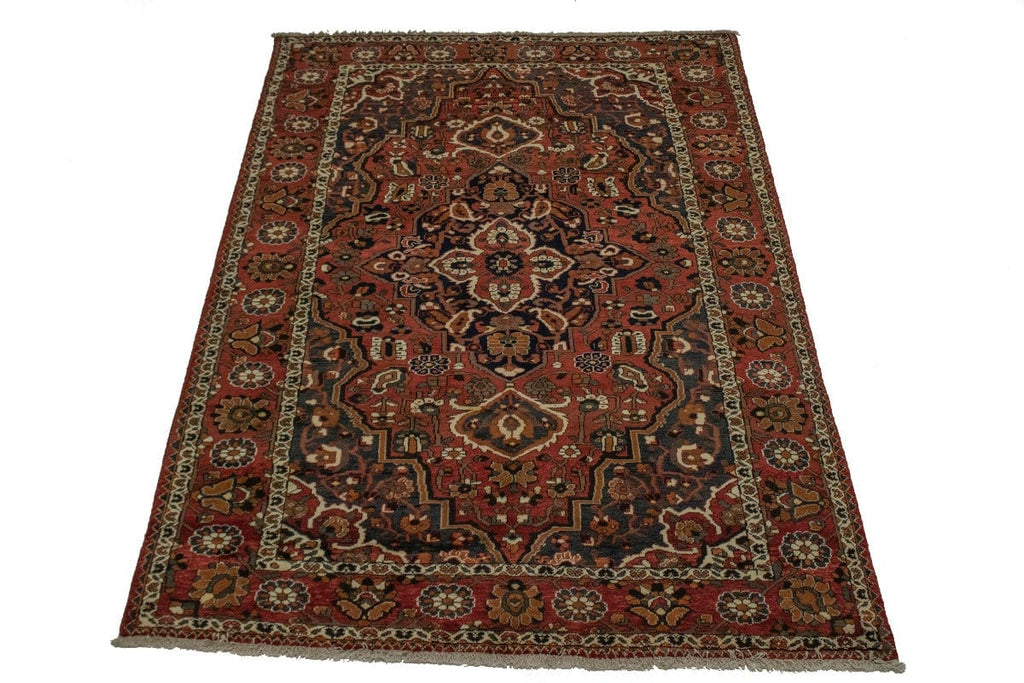 Vintage Rusty Red Floral 7X10 Bakhtiari Persian Rug