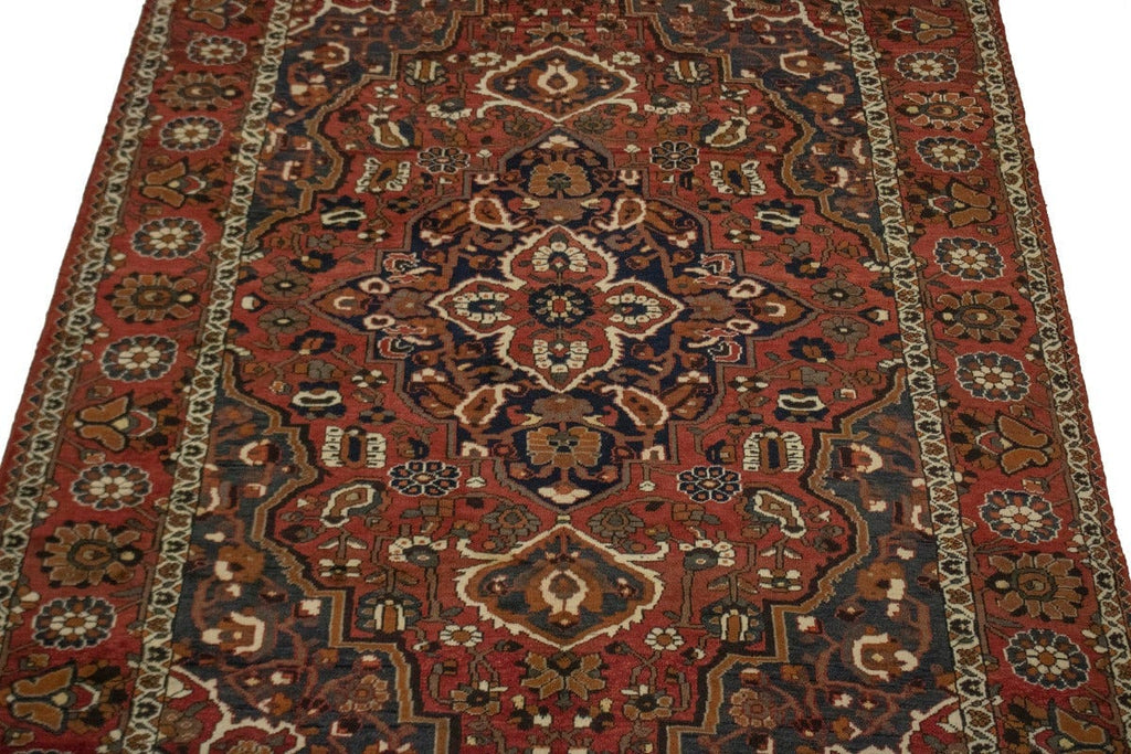 Vintage Rusty Red Floral 7X10 Bakhtiari Persian Rug