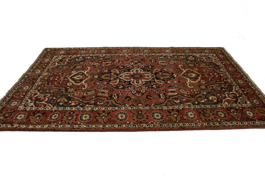 Vintage Rusty Red Floral 7X10 Bakhtiari Persian Rug