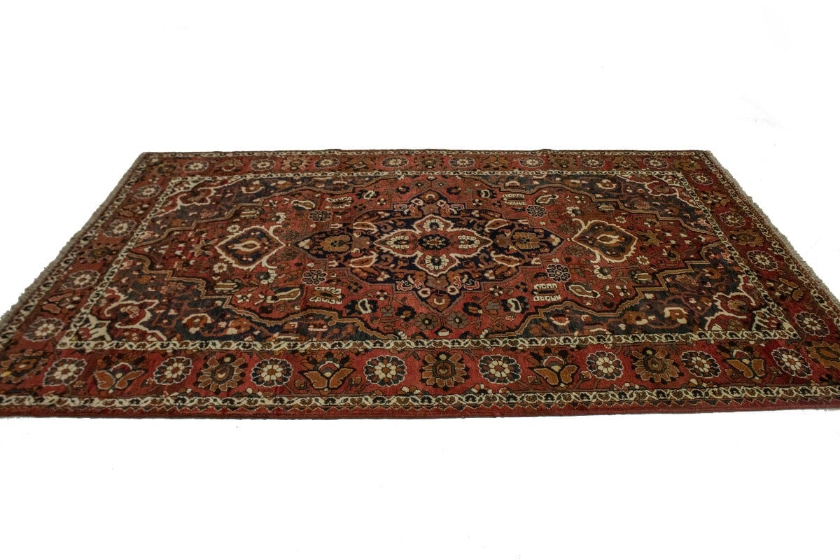 Vintage Rusty Red Floral 7X10 Bakhtiari Persian Rug