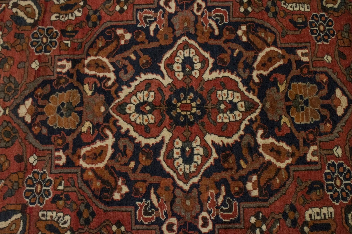 Vintage Rusty Red Floral 7X10 Bakhtiari Persian Rug