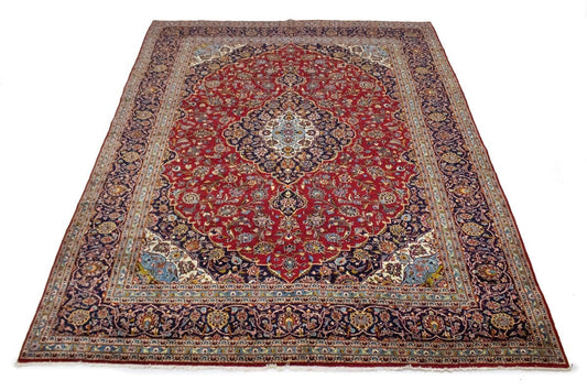 Semi Antique Red Traditional 10X13 Kashan Persian Rug