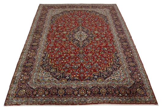 Semi Antique Red Traditional 10X13 Kashan Persian Rug