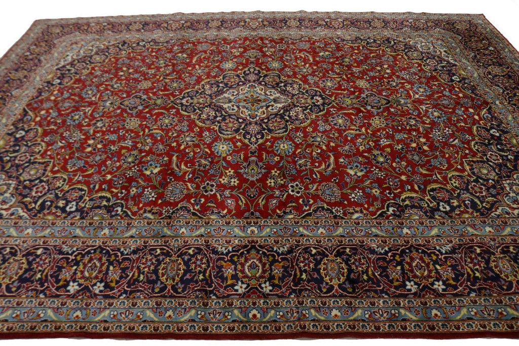 Semi Antique Red Traditional 10X13 Kashan Persian Rug