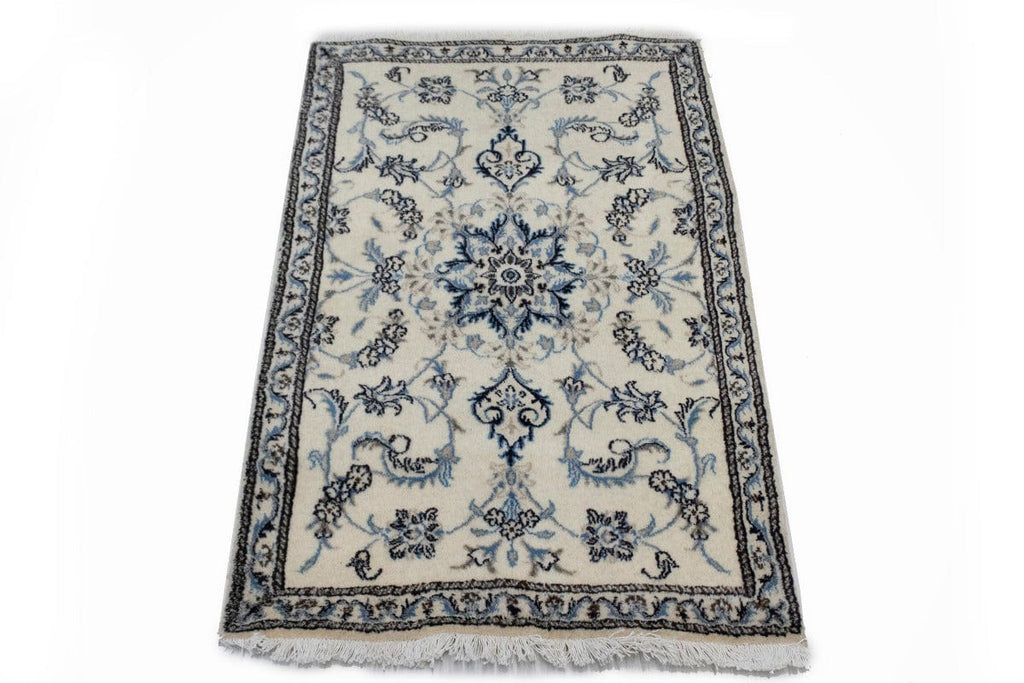 Ivory Classic 3X5 Nain Kashmar Persian Rug