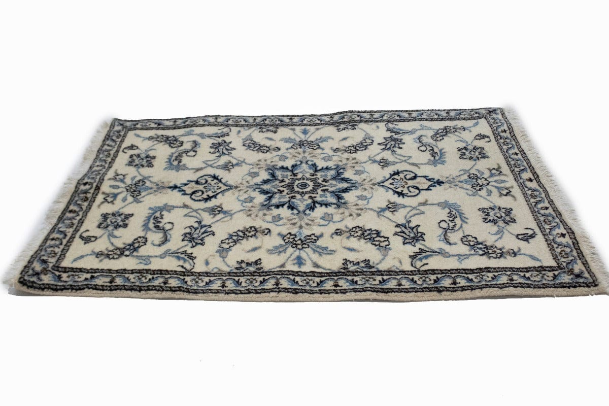 Ivory Classic 3X5 Nain Kashmar Persian Rug