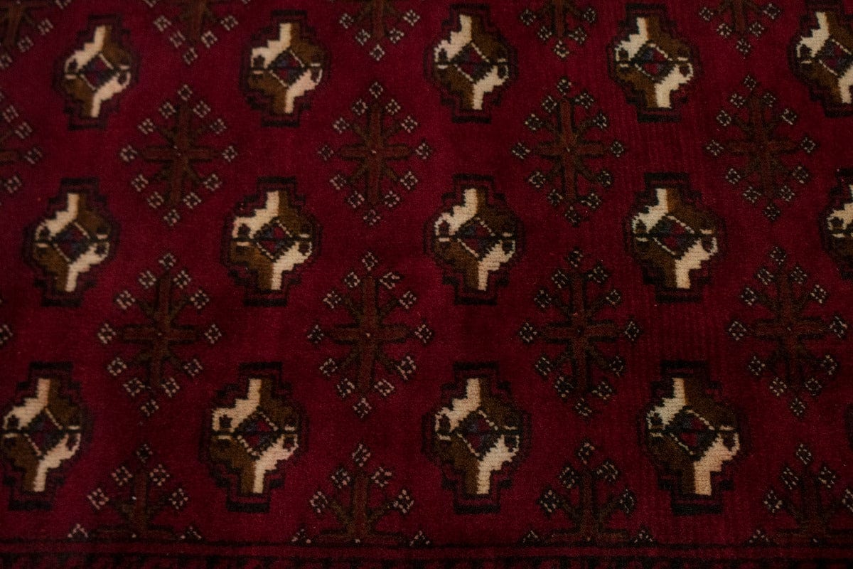 Vintage Red Tribal 4X7 Turkoman Persian Rug